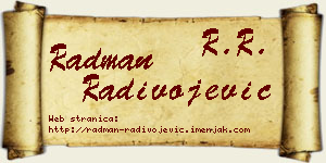 Radman Radivojević vizit kartica